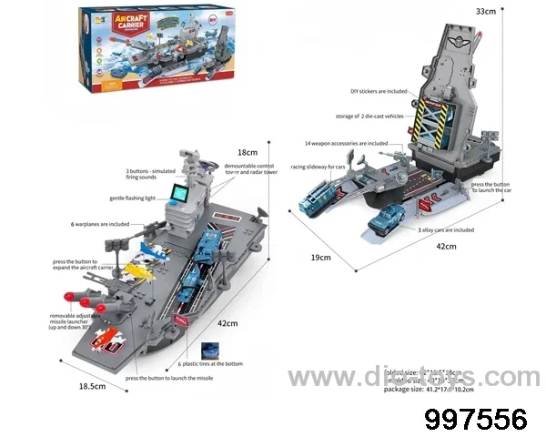 2 in 1 multifunctional deformational storage aircraft carrier missile launcher with light and firing sounds