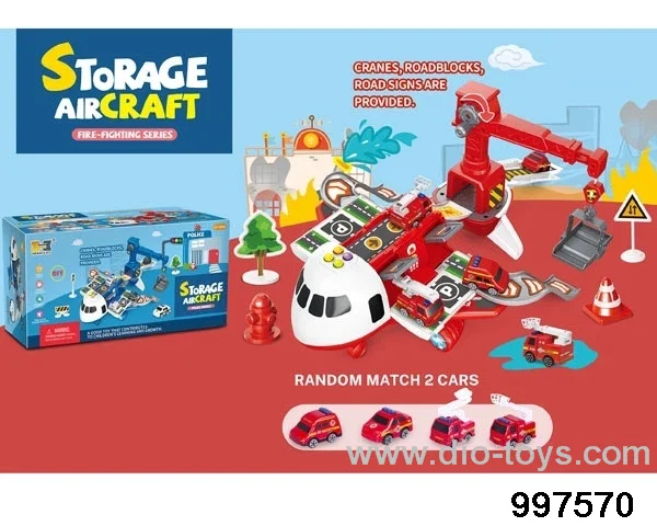 mini 2-in-1 multifunctional deformational storage inertial airplane parking lot with sound and light