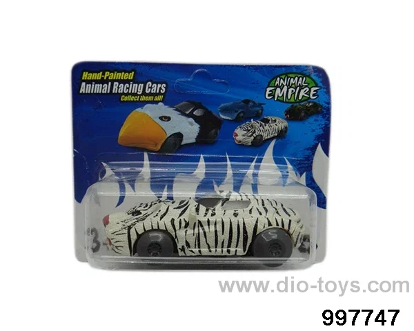 Friction/Pull Back Animal Sport Car- Tiger in Blister card