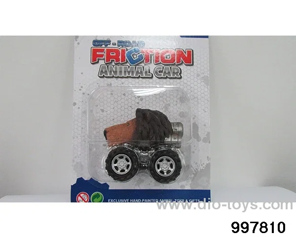Inertia/return animal cart - male lion in Blister card