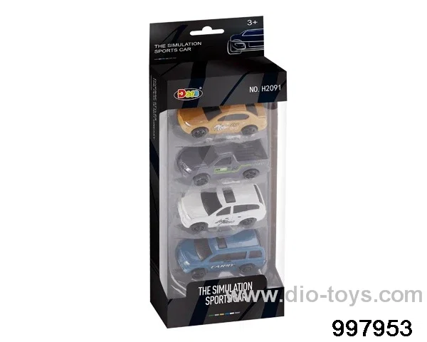 4pcs 1:64 free wheel alloy car
