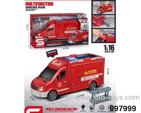 friction fire truck with light/sound