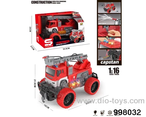 1:16 friction truck with light/music/spray water