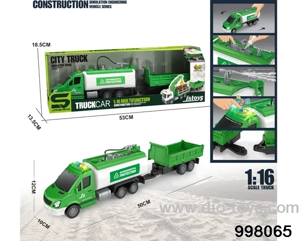 1:16 friction truck with light/music/spray water