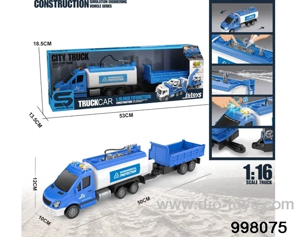 1:16 friction truck with light/music/spray water