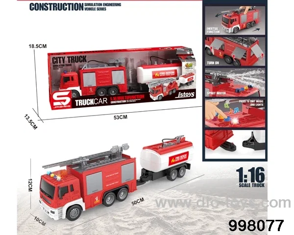 1:16 friction truck with light/music/spray water