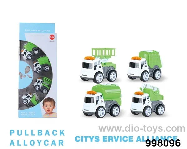 4pcs friction alloy car