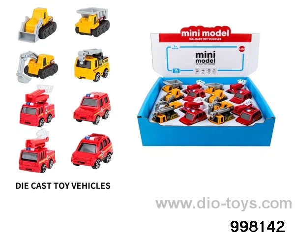 16pcs pull back alloy car