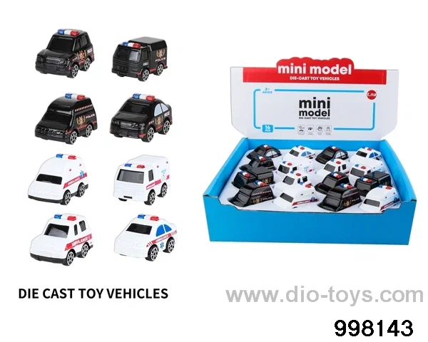 16pcs pull back alloy car