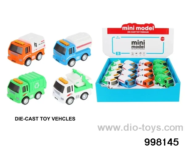 16pcs pull back alloy car