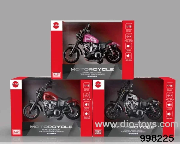 pull back alloy motorcycle with light/sound