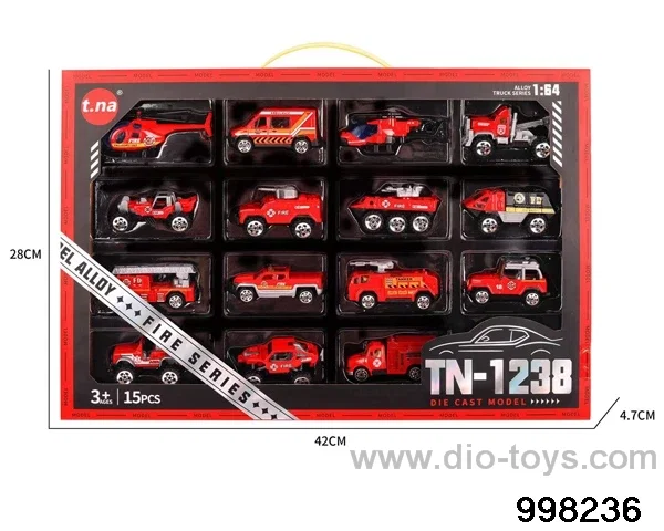 15pcs free wheel alloy car