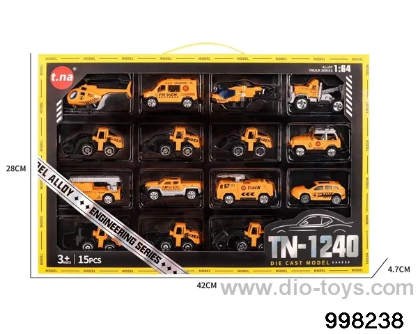 15pcs free wheel alloy car