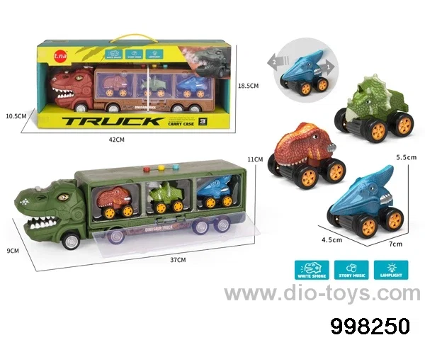 spray container truck with 3pcs pull back alloy car