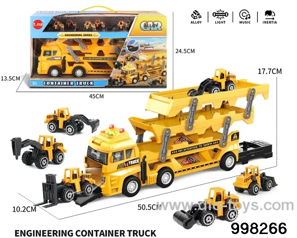 container truck with 6pcs alloy car