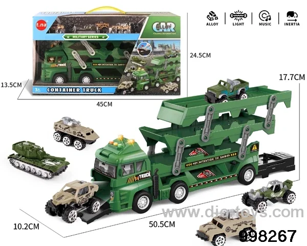 container truck with 6pcs alloy car