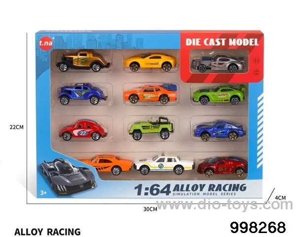 12pcs free wheel alloy car