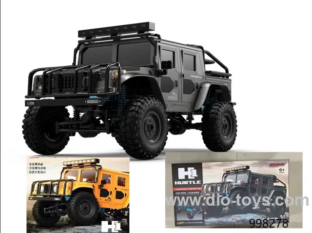 Hummer H1 1:12 full scale 2.4G all-wheel-drive climbing off-road speedcar(black and yellow color）
