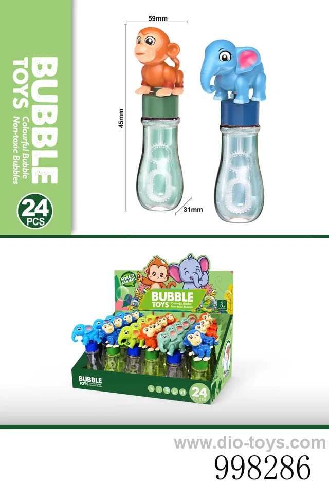 Elephant and Monkey Bubble Sticks -2 model  5 colors  mixed packs -24 PCS/box