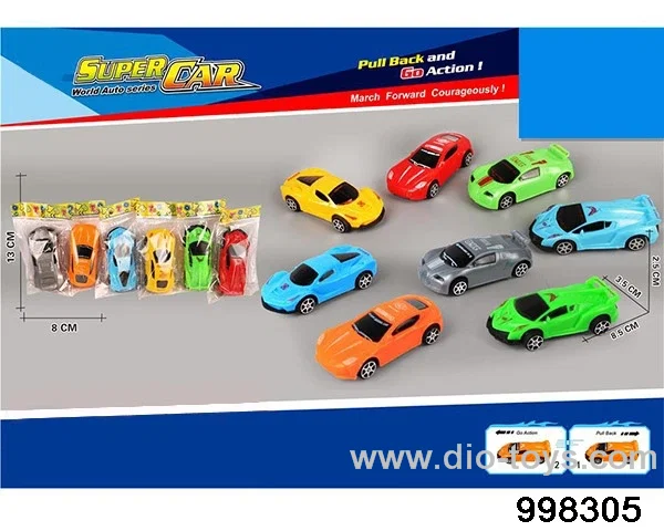 6-color return car model in opp bag