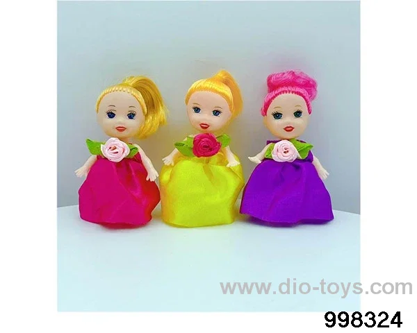 Two inch and a half full body confused doll single outfit in opp bag