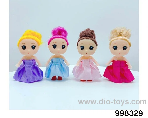 Two inch and a half full body confused doll single outfit in opp bag