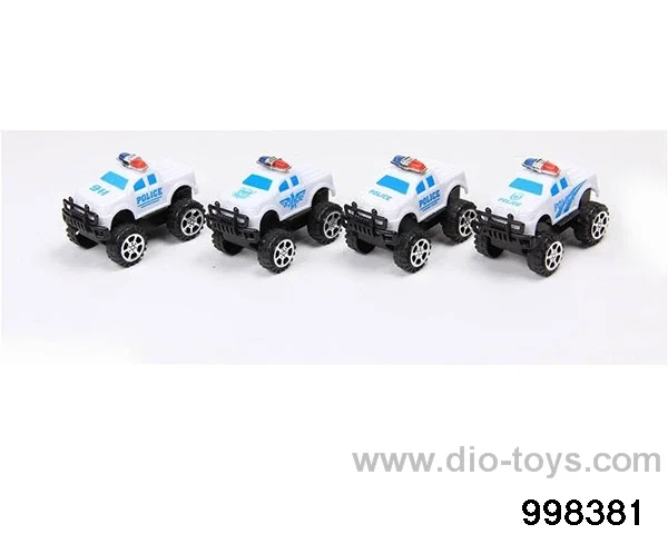 Pull-back car toy car children's toy Pull-back pickup off-road police car (four-color mixed) in opp bag