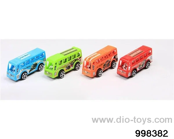 Pullback Car Toy Car Children's Toys Pullback Bus (4 Mixed) in opp bag