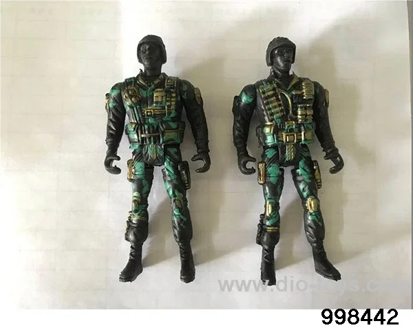 1 12cm soldier, 2 mixed suits in opp bag