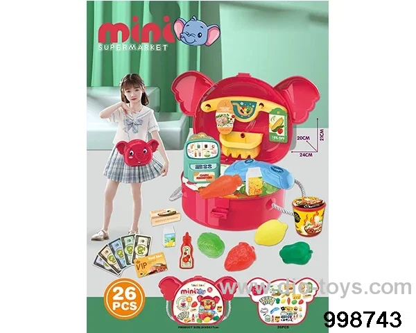 Small Flying Elephant Supermarket Shoulder Bag in paper card
