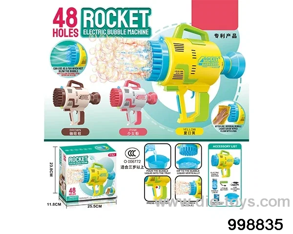 48-hole electric bubble machine with light included battery