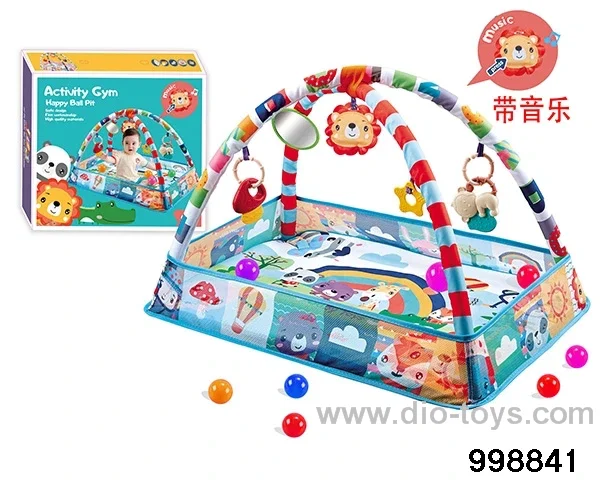 Infant multi-function fence fitness rack with 8 sea balls in color box
