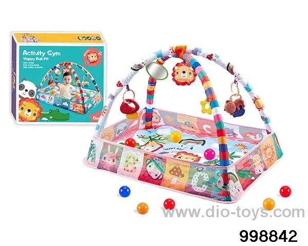 Infant multi-function fence fitness rack with 8 sea balls in color box