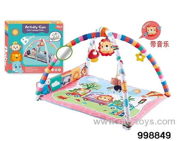 Infant early education puzzle game pad fitness blanket fitness rack with music in color box