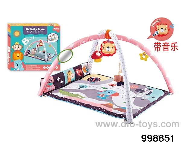 Infant early education puzzle game pad fitness blanket fitness rack with music in color box