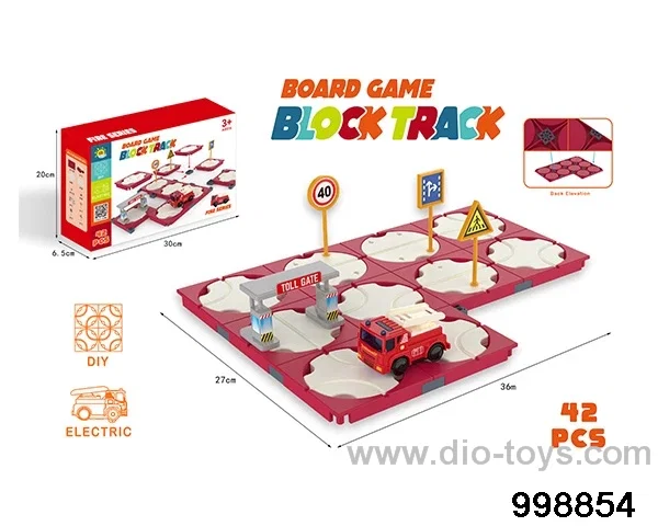 Building block electric track (fire truck, 42PCS) in color box