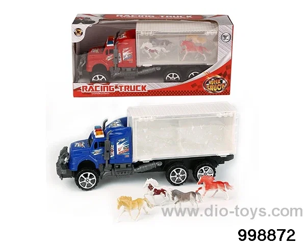 Inertia tow truck with 4 horses in window box