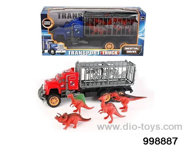 Inertia tow animal blue suit 4 red dinosaurs in window box