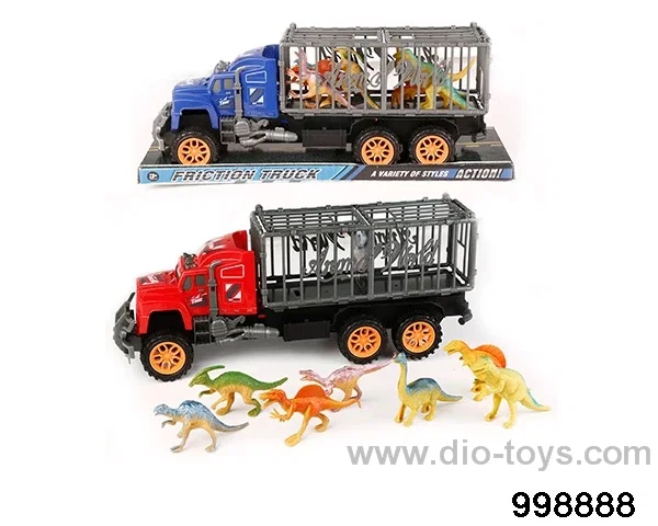Inertia drag animal blue 7 small dinosaurs in PVC cover