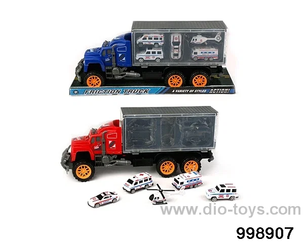 Inertia tractor carriage towing 4 ambulances+aircraft (plastic) in PVC cover