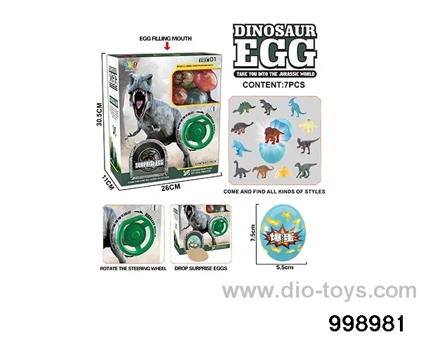 New dinosaur steering wheel twist eggs (7 eggs) in window box