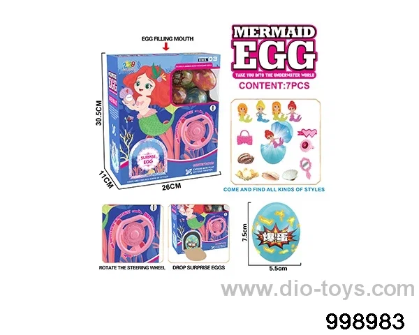 New mermaid steering wheel twist eggs (7 eggs) in window box