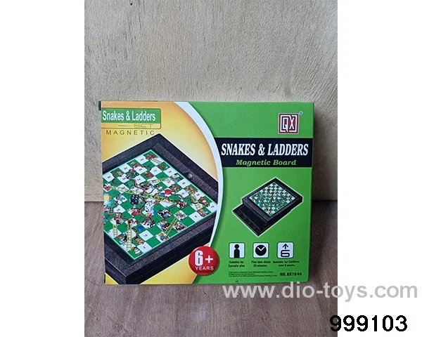 Magnetic snake ladder game in color box