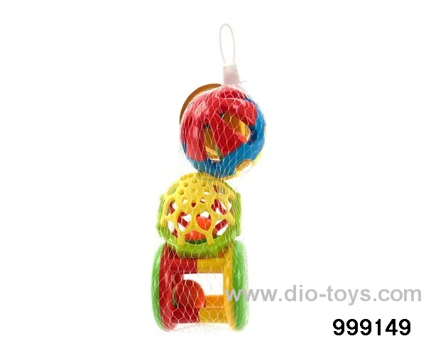 AB Rattle + Two-sided soft rubber ball + three-color ball (mesh bag)