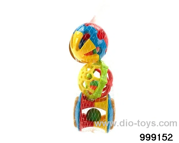 Double-headed Bear + Double-faced soft Rubber Ball + three-color Ball (mesh bag)