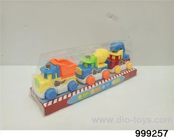 Three Zhuang cartoon inertia engineering vehicles in PVC cover