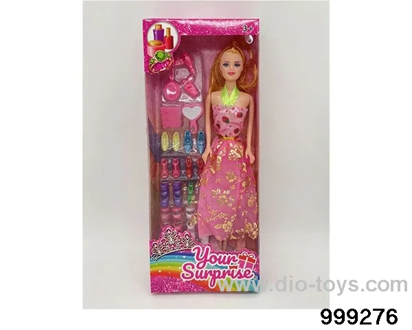 11-inch solid Barbie doll with shoes and pieces (multiple colors) in window box