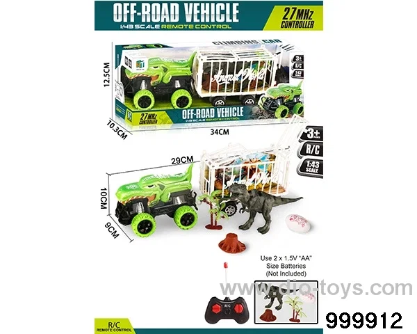 Dinosaur RC car in window box