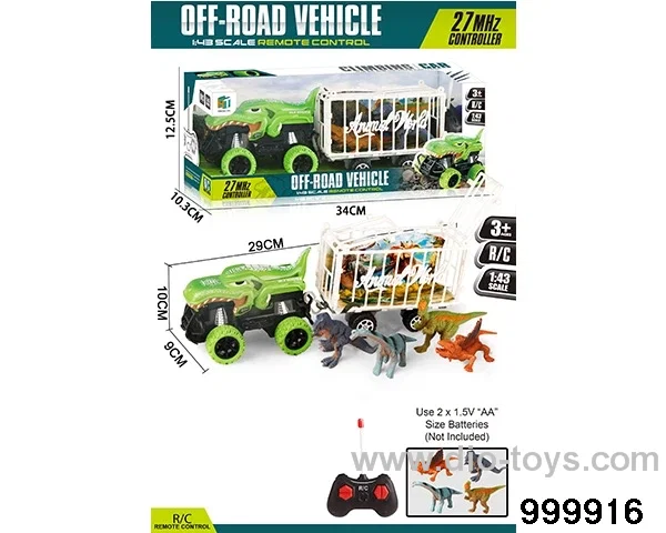 Dinosaur RC car in window box