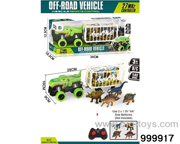 Dinosaur RC car in window box